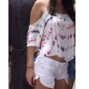 tie dye fun American eagle top!